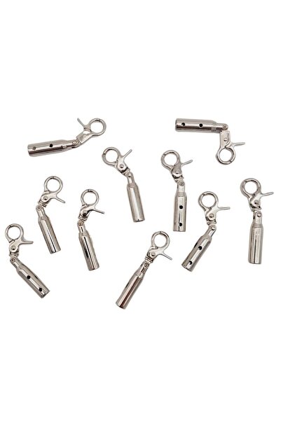 angel çanta aksesuar Angel 7 mm Hooked Silver Color Bag Accessory - 10 Pieces