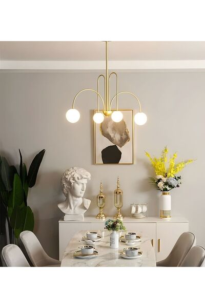 RONİSU AYDINLATMA Cam Başlıklı Oturma Odası Yemek Odası Yatak Odası Avize