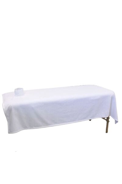 Bol Ticaret Tekstil Outlet Perforated Collar Massage Bed Stretcher Towel White 150 X 220 cm