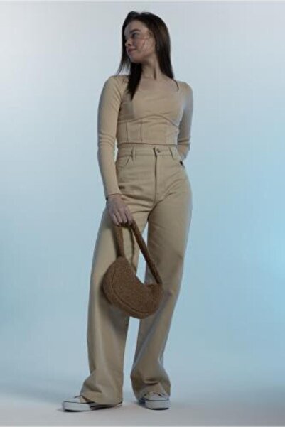 DeFacto Wide Leg Gabardine Trousers - 100% Cotton Z4004az23sp