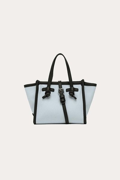 GIANNI CHIARINI Miss Marcella Canvas Small Bag - With Mohair Detail