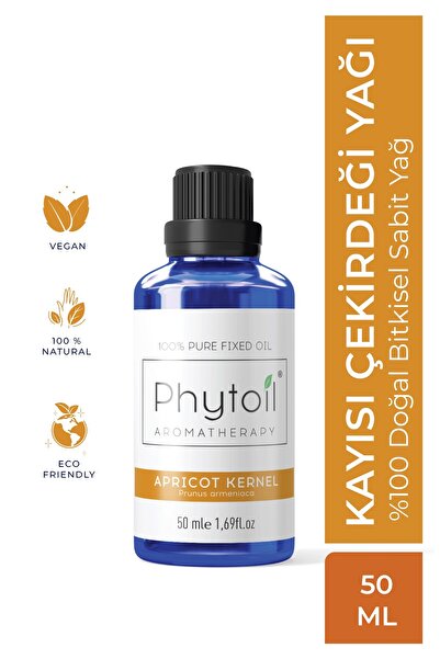 phytoil زيت نواة المشمش (زيت نواة المشمش) 100% زيت نباتي نقي وطبيعي 50 مل