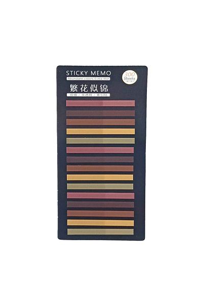 sibga tasarım Transparent Colored Thin Strip Postit - Bookmark, 300 Sheets