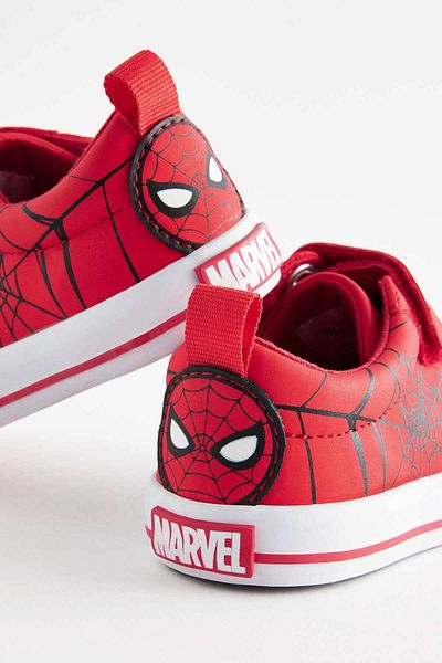 Next Baby Red Man Patterned Spider Sneakers - Velcro and Laced Sneakers