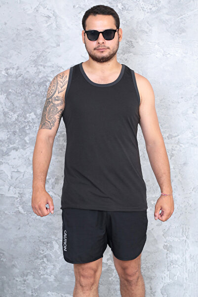 technomonkey Men's Black Slim Fit Halter Collar Cotton Sports Tank Top