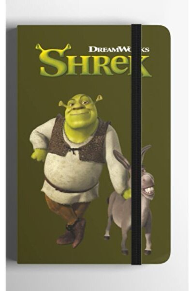 Mabbels Shrek Sert Kapak Lastikli Mini Defter Siyah 95 Yaprak Çizgisiz 9x14cm...
