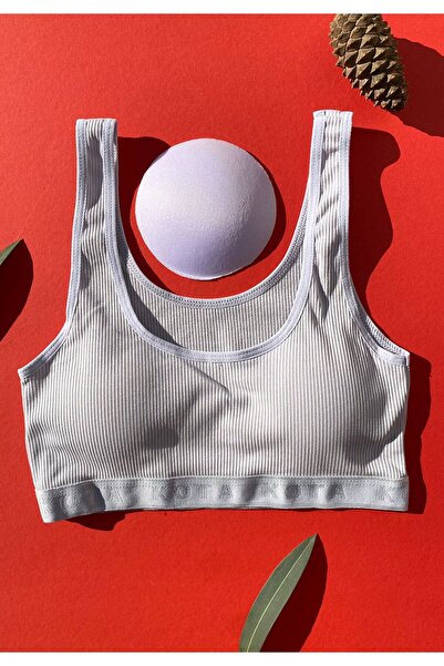 VicTroy White, Black and Gray Camisole 3-Piece Padded Half Tank - Bluish Color, M=70-75, L=80-85, Xl=90-95