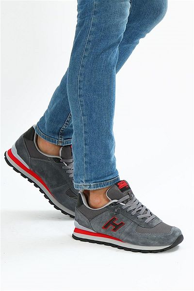 Hammer Jack Γνήσιο δέρμα Unisex Γκρι Κόκκινο Αθλητικά Παπούτσια - Casual Sports Shoes