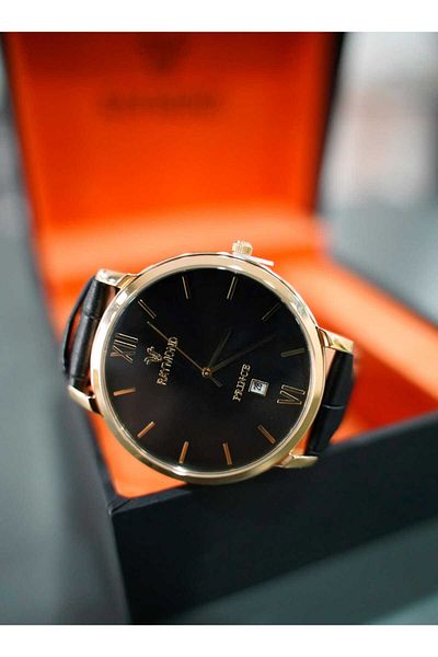 Raymond Men's Wristwatch - Black Leather Cord