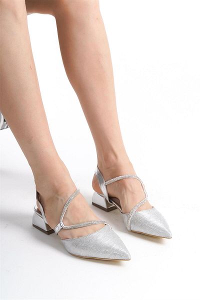 Ayakkabı Fuarı Pantofi cu toc pentru femei Elit Mst555T Silver