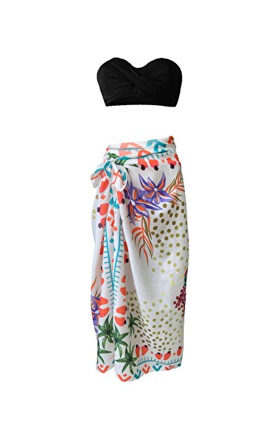 Bolder Dela Tukan Keten Görünümlü Pareo (İÇ GÖSTERMEZ)