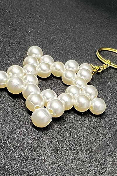 ThenTech İnci Toplu Yıldız Şeklinde Zarif Küçük Anahtarlık 3 Adet Yıldız Şekl...