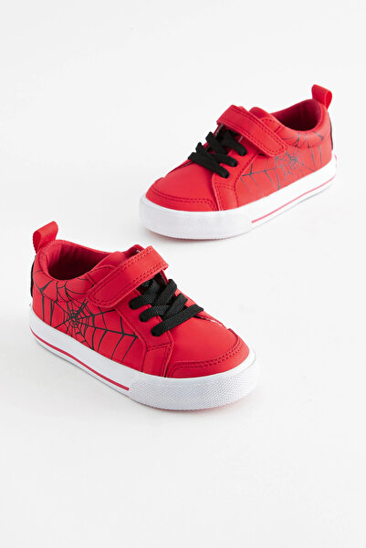 Next Baby Red Man Patterned Spider Sneakers - Velcro and Laced Sneakers