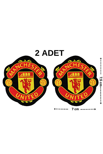 Megas Etiket Ütü ile Yapışan "Manceshter United FC" Takım Dokuma Arma/Yama