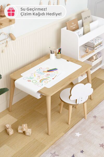 OBİ Atölye Ahşap Oyun Aktivite Masası Suya Karşı Dayanıklı Çocuk Masası Tek S...