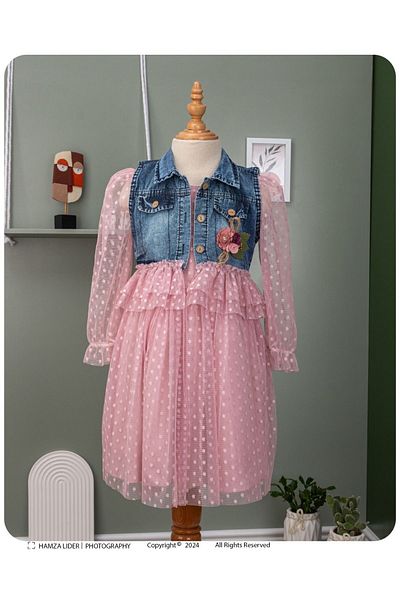 VİYOLİNA LACE DRESS WITH JEANS VEST