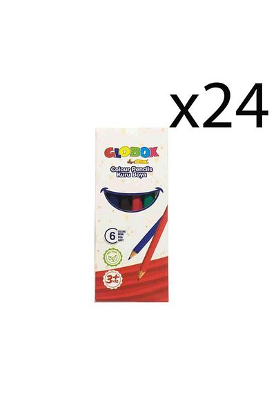 Globox 6-Color Dry Crayons - Short 24 Pieces