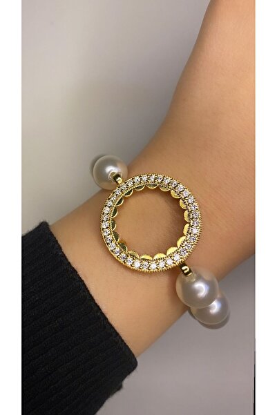 ENT COLLECTİON YARIM altın uyumlu ve bileklik - YARIM çerçeve inci bileklik