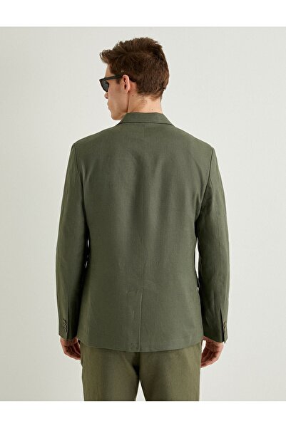 Koton Men's Slim Fit Blazer Jacket - Buttoned and Fleto Pocket Detail 4SAM50039HW