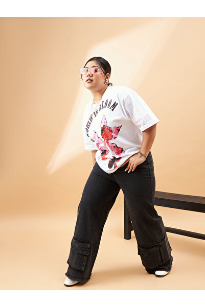 Sassafras By Styli Plus Blast Hem Pockets Straight Jeans