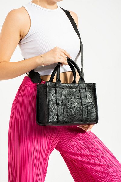 Valu Accessorize Black Tote - Geantă de damă cu bretele și Fermoar, pentru mână și umar