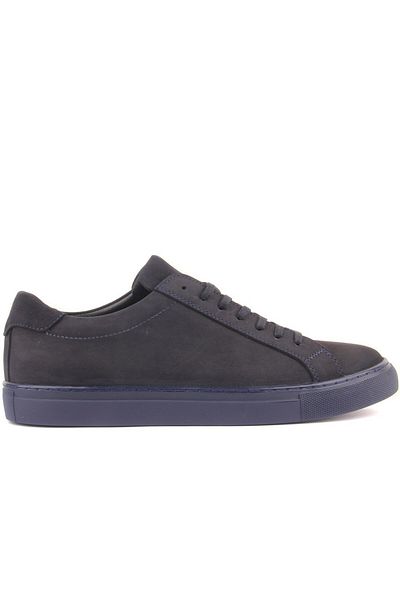 SailLakers Navy Blue Nubuck Leather Lace-up Men's Casual Shoes