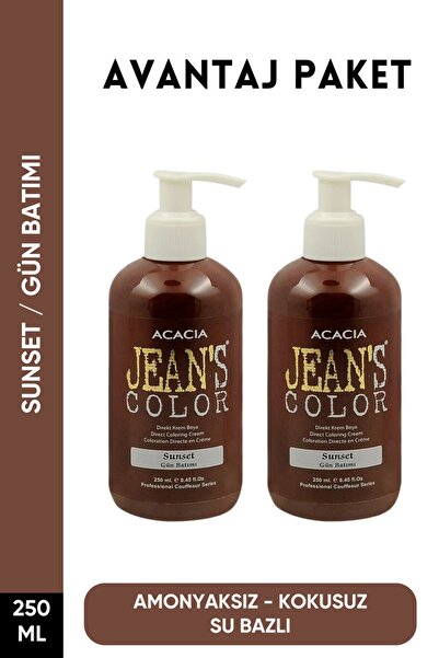 jeans color Amonyaksız Gün Batımı Renkli Saç Boyası 250 Ml x2 Adet Kokusuz Su...
