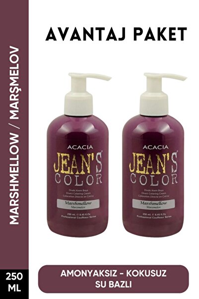 jeans color Amonyaksız Marşmelov Renkli Saç Boyası 250 Ml x2 Adet Kokusuz Su ...