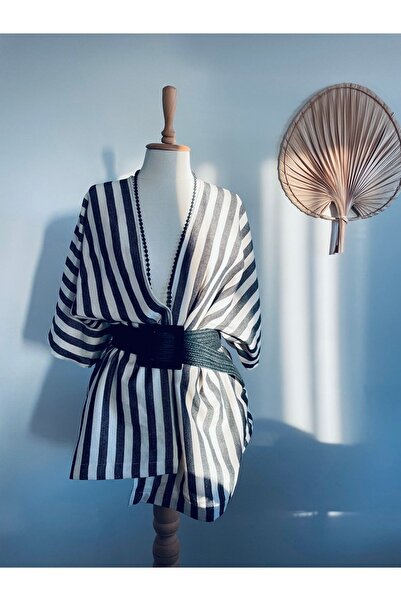 LeBohas Striped Kimono Jacket Quality Woven Cotton