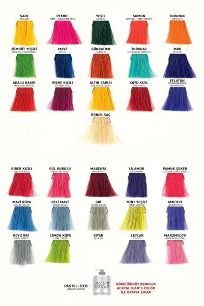 jeans color Amonyaksız Macenta + Biber Kızılı + Koyu Kızıl Renkli Saç Boyası Seti 250 ML