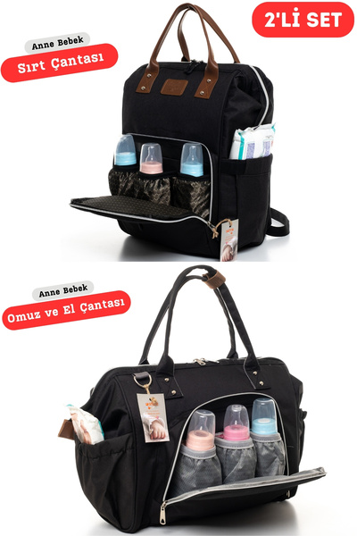 Sahra Baby Elite Care Bag Set of 2 - Luxus Backpack and Elegance Shoulder Bag