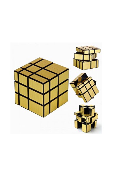 Genel Markalar 3x3x3 Mirror Zeka Küpü Sihirli Zeka Küpü Gold Edition