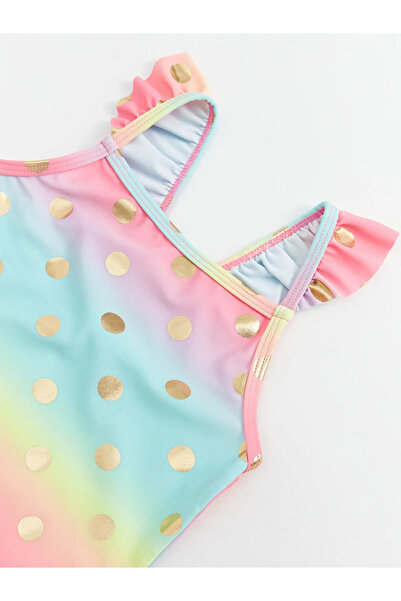 LC Waikiki LCW baby Kare Yaka Puantiye Desenli Kız Bebek Mayo