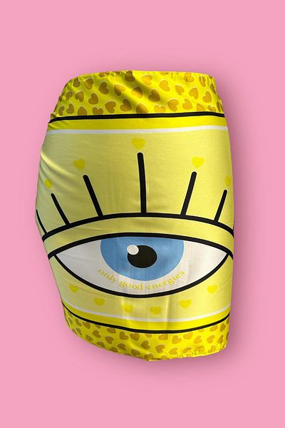 BAHELS Yellow Eye Patterned Special Design Pareo - 45*145 Cm, Non-Interior