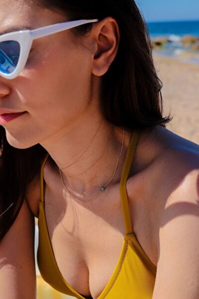 art and crafts jewelry 925 Ayar Gümüş Minimal Nazar Boncuklu Kolye