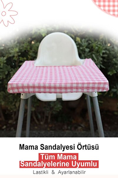 HALZEY Mama Sandalyesi Örtüsü & Kılıfı - Kırmızı Pötikareli