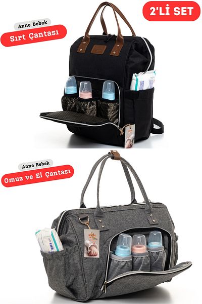 Sahra Baby Elite Care Bag Set of 2 - Luxus Backpack and Elegance Shoulder Bag