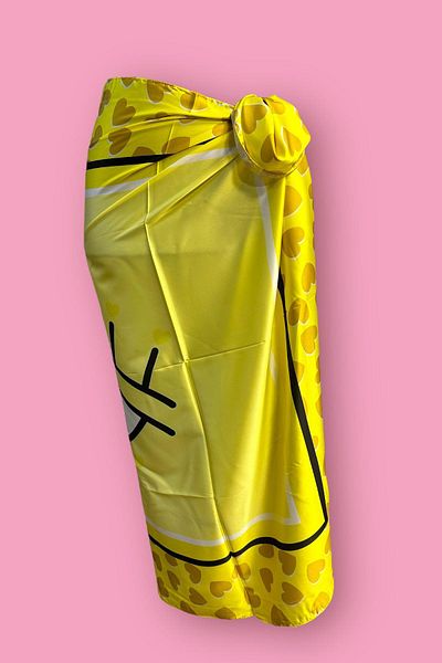 BAHELS Yellow Eye Patterned Special Design Pareo - 95*145 Cm