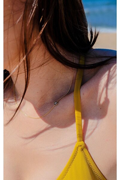 art and crafts jewelry 925 Ayar Gümüş Minimal Nazar Boncuklu Kolye