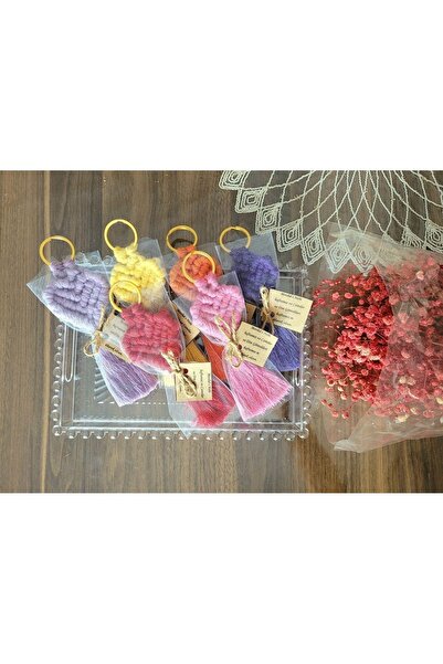 Larmina Decoration Breloc inimă din macrame 15 bucăți
