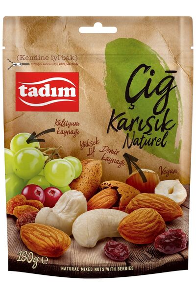 Tadım TADIM KARIŞIK KURUYEMİŞ NATUREL 180gr X 12 ADET