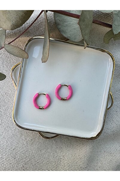 fuya design حلق فولاذي - حلقة مطلية باللون الوردي