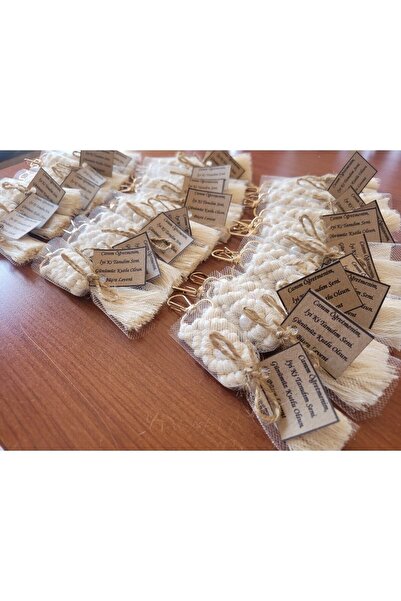 Es-Na Life Decoration Μπρελόκ Μακραμέ με Πέρλες 25 Τεμάχια