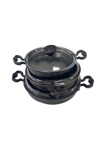defnesare 3-Piece Saucepan Set with Lid