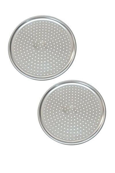 Vipkitchen 2 Pieces Lux Steel Perforated Lahmacun Pizza Tray 32-36 Cm (MEDIUM-LARGE SIZE)