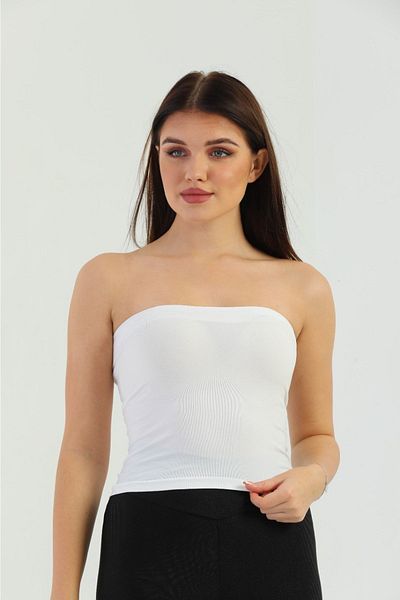 OlaLady Bustieră sport crop top cu coaste fără bretele