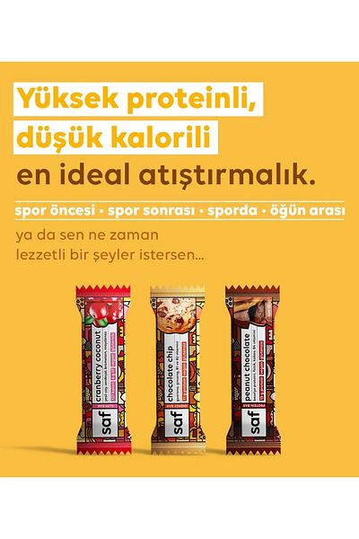 Saf Nutrition Chocolate Chip Energy Protein Bar 50Gr 12 Pieces (Single)