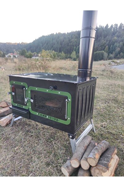 Bal-Kar Kamp Ve Çadır Sobası Kuzineli Fırınlı Odun Yakan Taşınabilir Soba