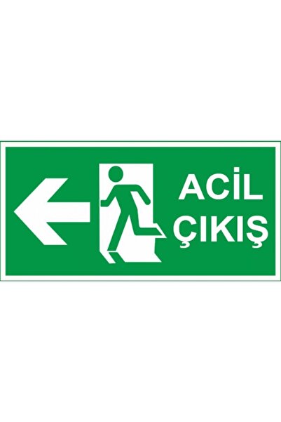 Masser Yangın Söndürme Acil Çıkış Uyarı Levhası Sol Yön 25x15 Ebatında