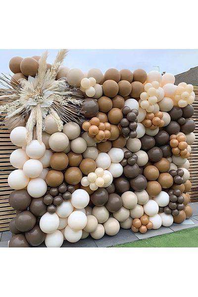 MODAT Chocolate Brown* Caramel* Sea Sand* White 100 Balloon Set